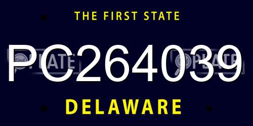 PC264039 Delaware License Plate
