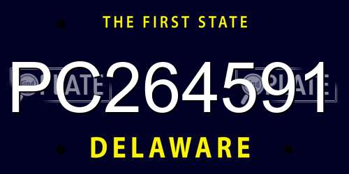 PC264591 Delaware License Plate