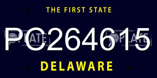 PC264615 Delaware License Plate