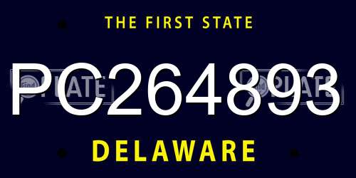 PC264893 Delaware License Plate