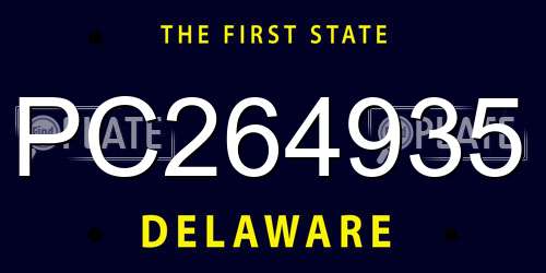 PC264935 Delaware License Plate