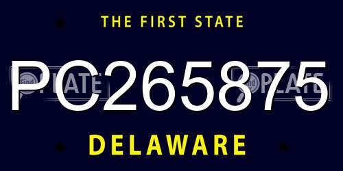 PC265875 Delaware License Plate