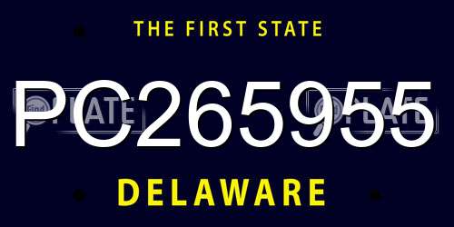 PC265955 Delaware License Plate