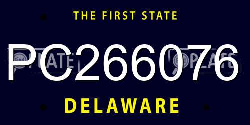 PC266076 Delaware License Plate