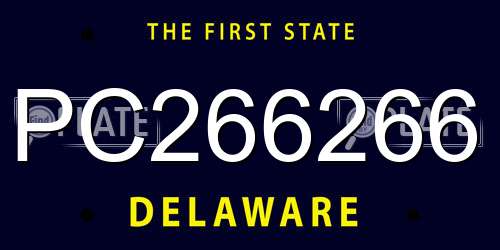 PC266266 Delaware License Plate