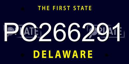 PC266291 Delaware License Plate
