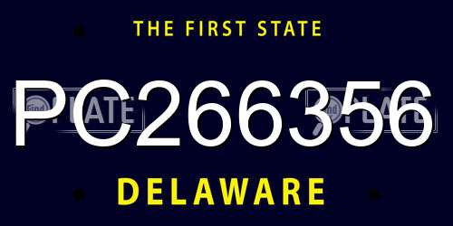 PC266356 Delaware License Plate