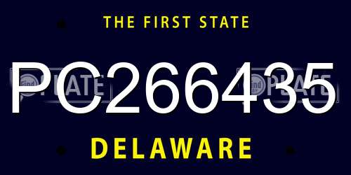 PC266435 Delaware License Plate
