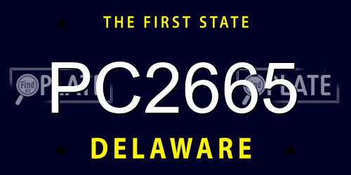 PC2665 Delaware License Plate