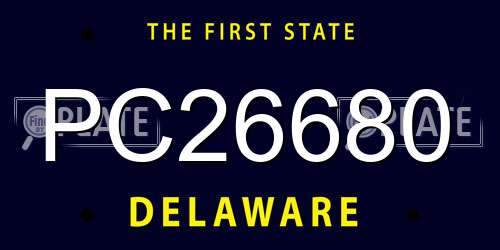 PC26680 Delaware License Plate