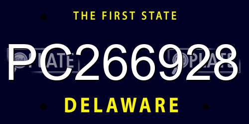 PC266928 Delaware License Plate