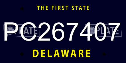 PC267407 Delaware License Plate
