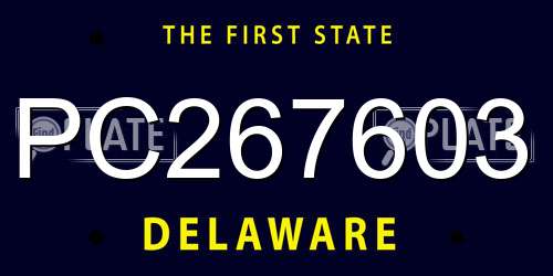 PC267603 Delaware License Plate