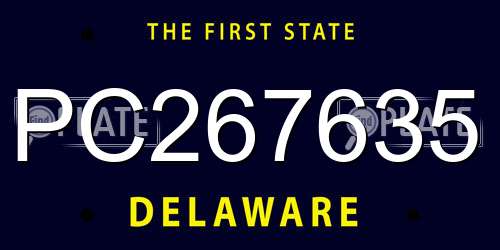 PC267635 Delaware License Plate