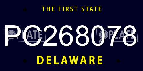 PC268078 Delaware License Plate