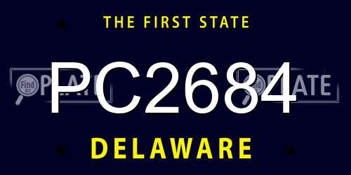 PC2684 Delaware License Plate