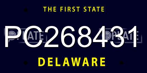 PC268431 Delaware License Plate
