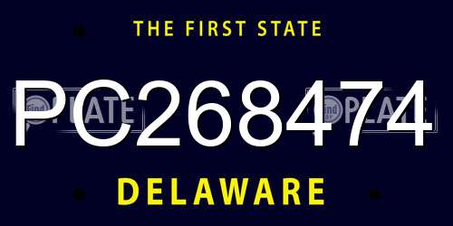 PC268474 Delaware License Plate