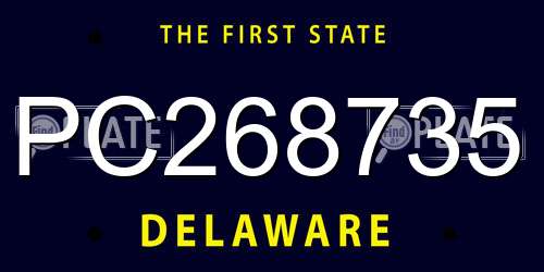 PC268735 Delaware License Plate