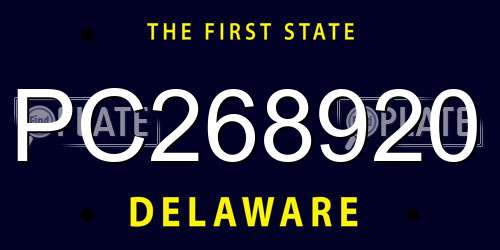 PC268920 Delaware License Plate