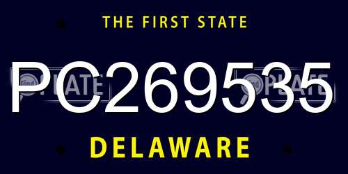 PC269535 Delaware License Plate