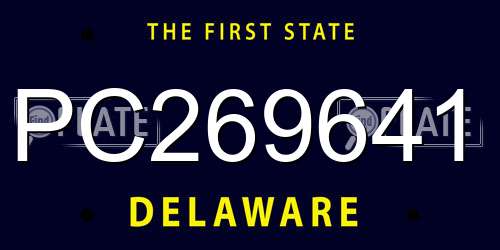 PC269641 Delaware License Plate
