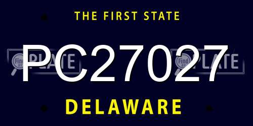PC27027 Delaware License Plate