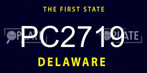 PC2719 Delaware License Plate