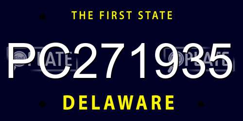 PC271935 Delaware License Plate