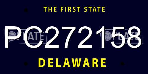 PC272158 Delaware License Plate