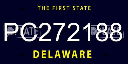 PC272188 Delaware License Plate