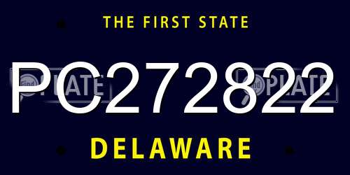 PC272822 Delaware License Plate