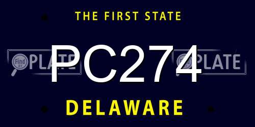 PC274 Delaware License Plate