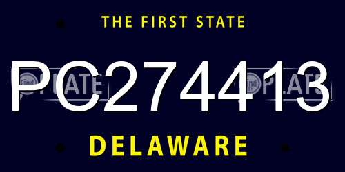 PC274413 Delaware License Plate