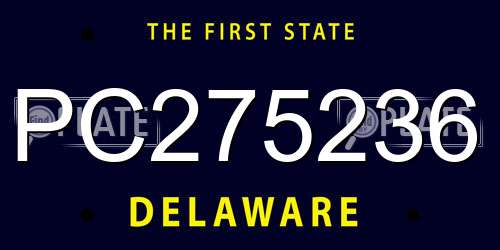 PC275236 Delaware License Plate