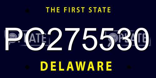 PC275530 Delaware License Plate