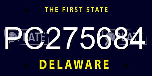 PC275684 Delaware License Plate