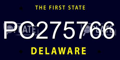 PC275766 Delaware License Plate