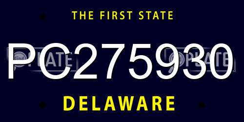PC275930 Delaware License Plate