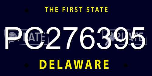 PC276395 Delaware License Plate