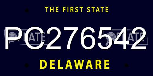 PC276542 Delaware License Plate