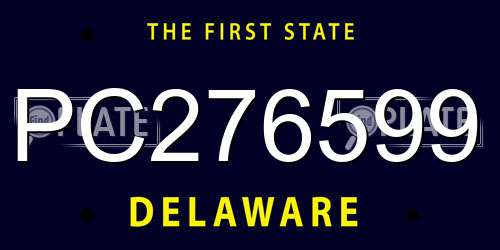 PC276599 Delaware License Plate