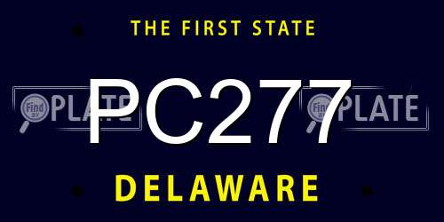 PC277 Delaware License Plate