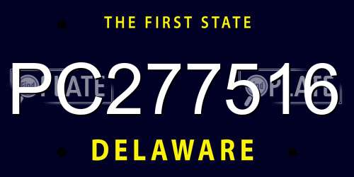 PC277516 Delaware License Plate