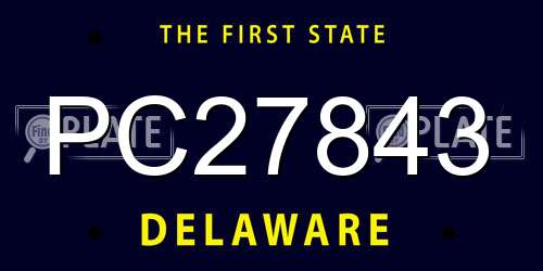 PC27843 Delaware License Plate