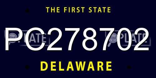 PC278702 Delaware License Plate