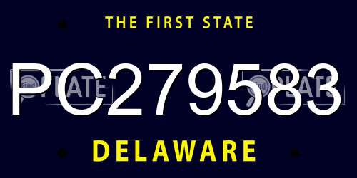 PC279583 Delaware License Plate