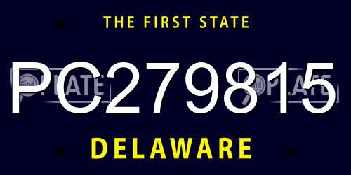 PC279815 Delaware License Plate