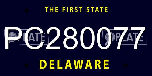 PC280077 Delaware License Plate