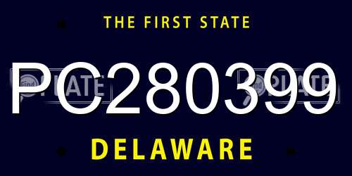 PC280399 Delaware License Plate